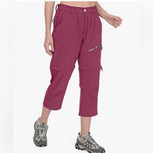 Little Donkey Andy Women's Hiking Zip Off Capri Pants Quick Dry UPF 50+ Size XL